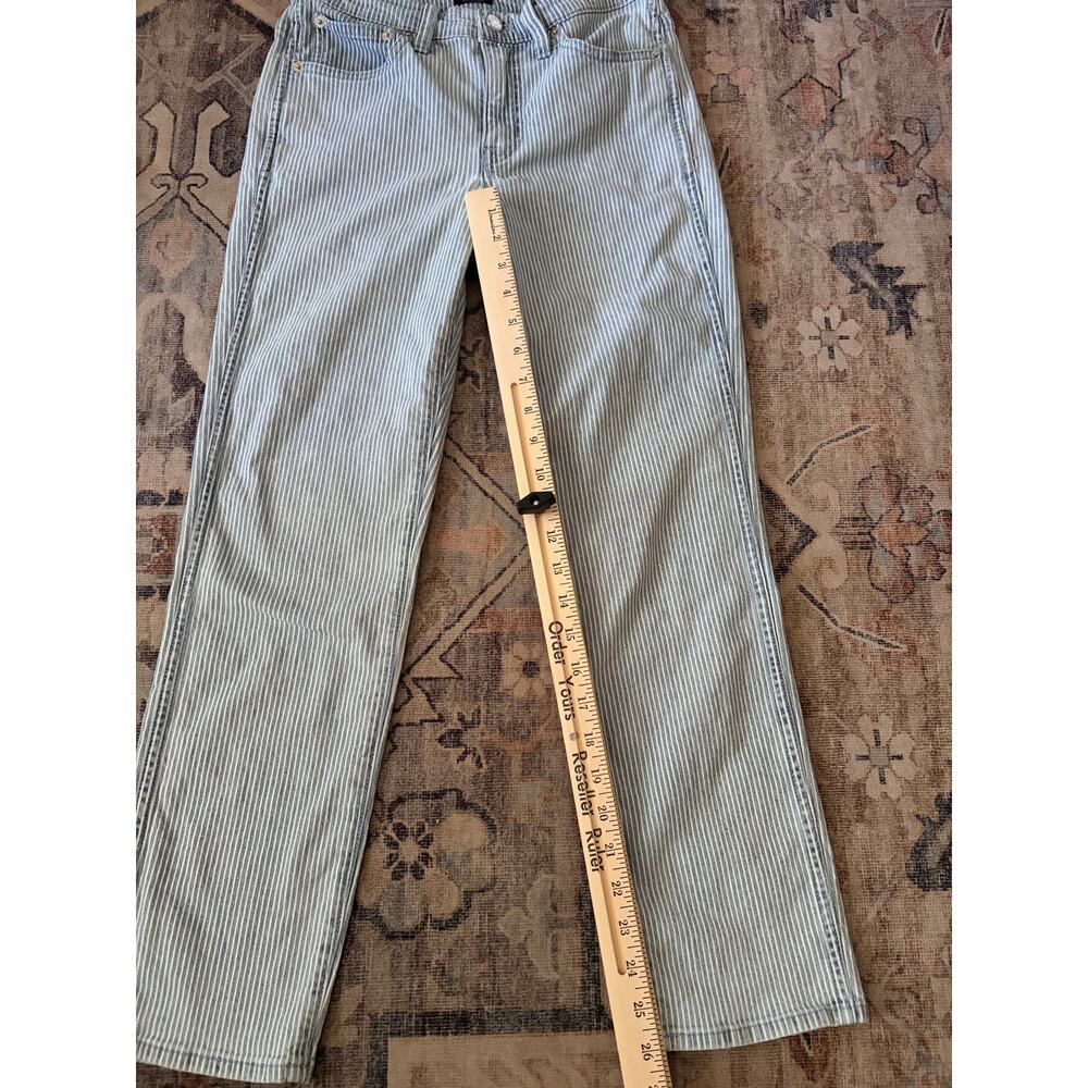 J.Crew High Rise Vintage Straight Jeans Womens 25 Blue White Stripe - Picture 4 of 5